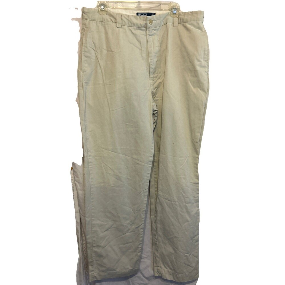 #8010 Polo Ralph Lauren Classic chino Pants Mens SZ 36X32 Beige Philip COTTON